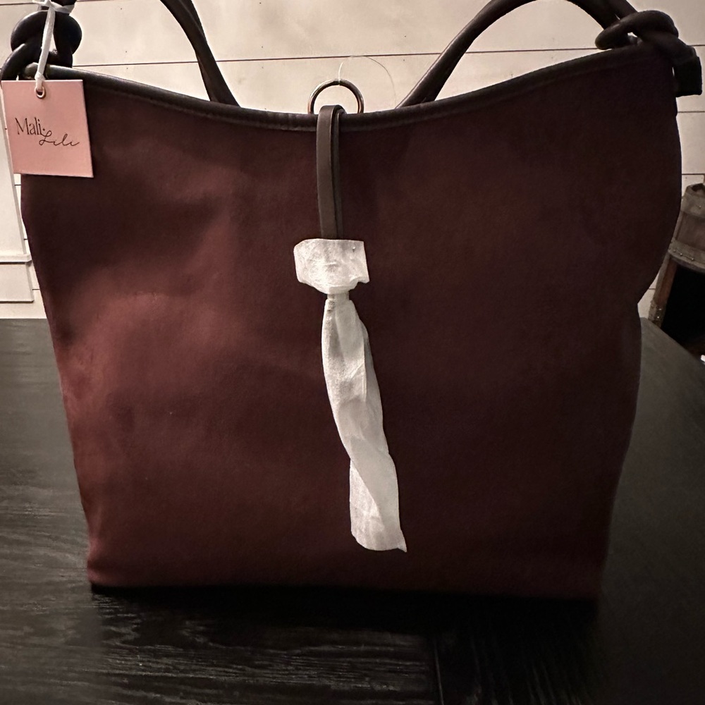 Mali and Lili Vegan Suede Chocolate Tote Bag from Anthropologie